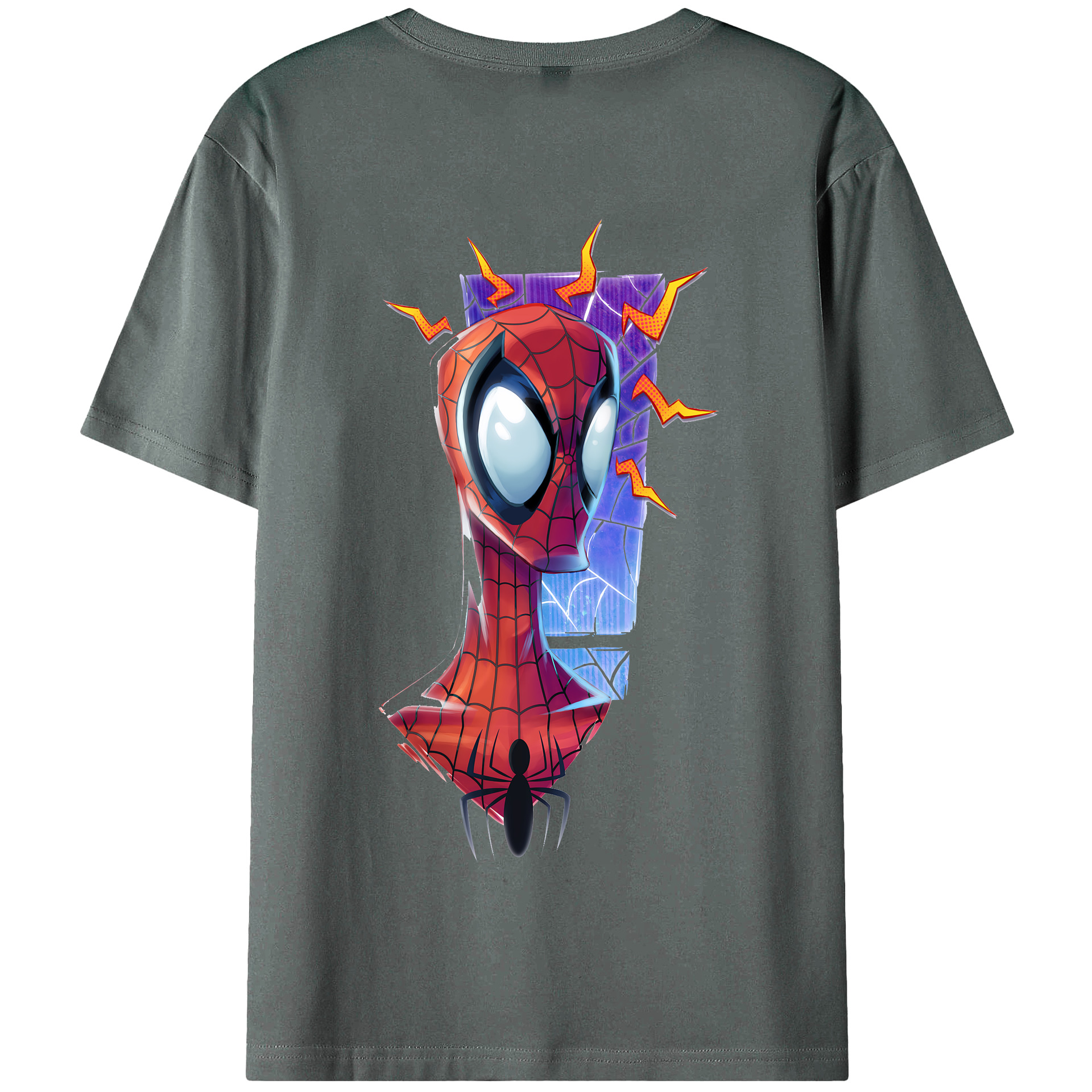 （画像用） Spider Man スパイダーマン 綿100％半袖Tシャツ（背面プリント）